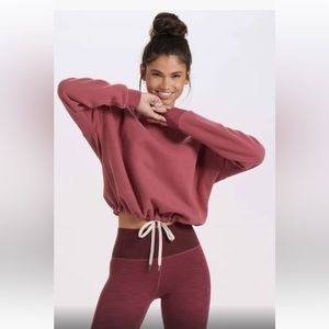 Vuori Restore Desert Rose Crop Crew Sweatshirt Top